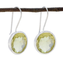 Giulia Yellow Edgy Solitaire Dangle Earring Lemon Quartz Yellow Dangle