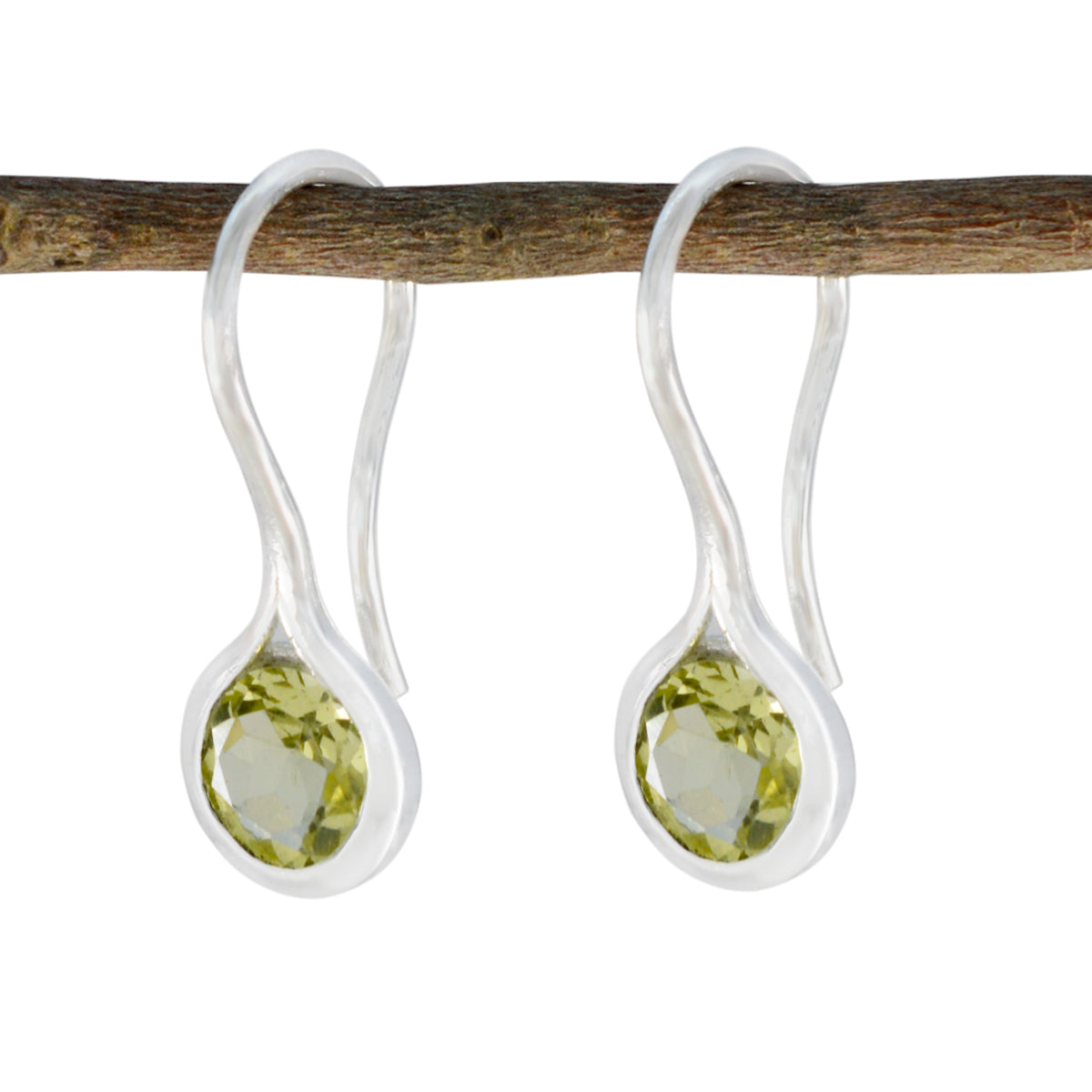 Ivy Yellow Delicate Solitaire Dangle Earring Lemon Quartz Yellow Dangle