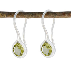 Ivy Yellow Delicate Solitaire Dangle Earring Lemon Quartz Yellow Dangle