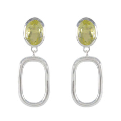 Giulia Yellow Tiny Solitaire Stud Earring Lemon Quartz Yellow Stud