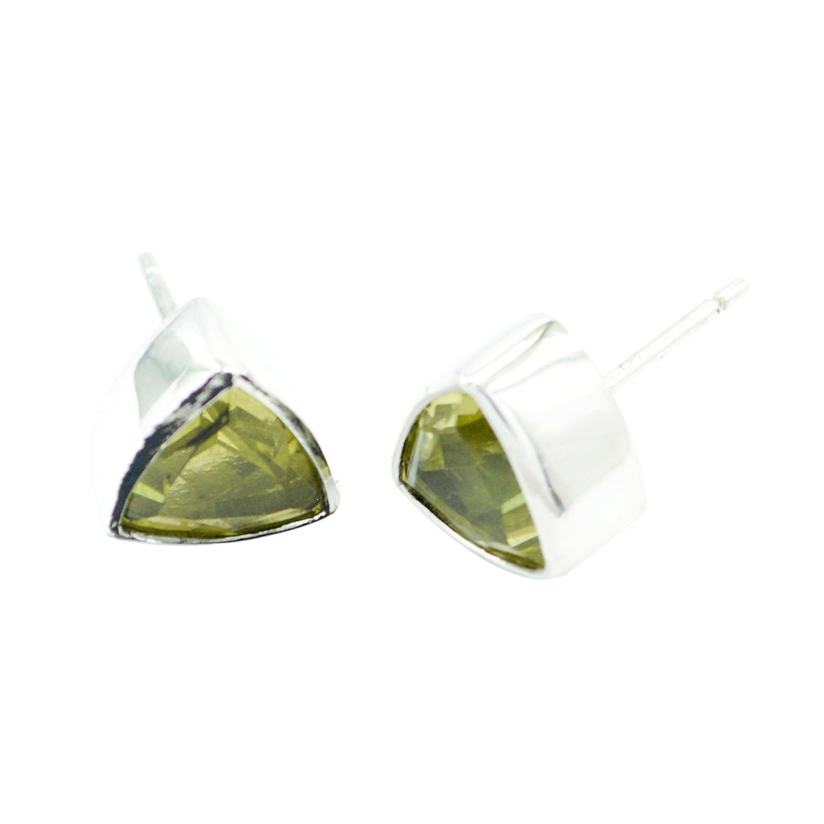 Hanna Yellow Delicate Solitaire Stud Earring Lemon Quartz Yellow Stud
