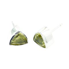 Hanna Yellow Delicate Solitaire Stud Earring Lemon Quartz Yellow Stud