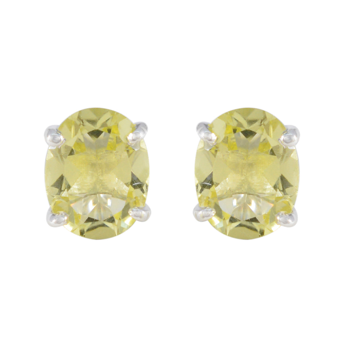 Noelia Yellow Dainty Solitaire Stud Earring Lemon Quartz Yellow Stud