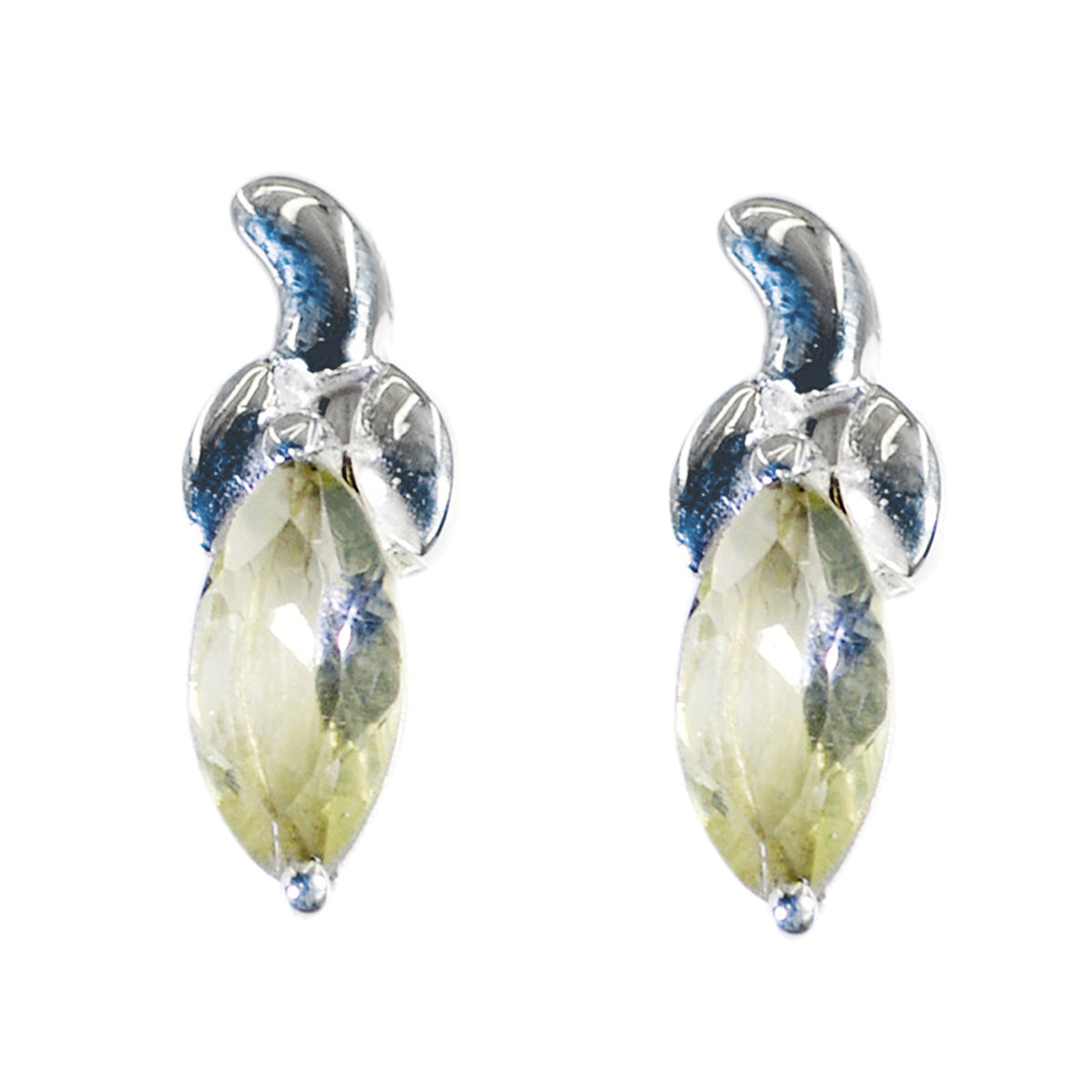 Harper Yellow Delicate Solitaire Stud Earring Lemon Quartz Yellow Stud