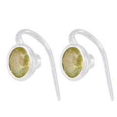 Hazel Yellow Whisper thin Solitaire Dangle Earring Lemon Quartz Yellow Dangle