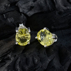 Ines Yellow Delicate Solitaire Stud Earring