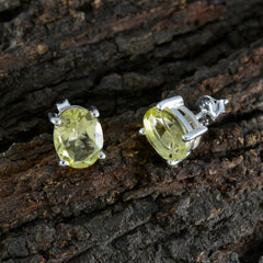 Ines Yellow Delicate Solitaire Stud Earring
