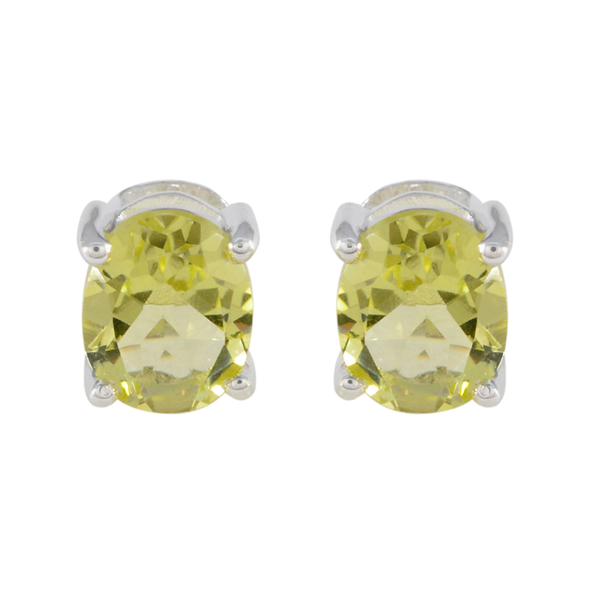 Ines Yellow Delicate Solitaire Stud Earring Lemon Quartz Yellow Stud
