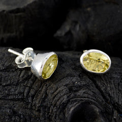 Inès Yellow Elegant Solitaire Stud Earring