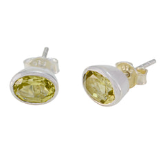 Inès Yellow Elegant Solitaire Stud Earring