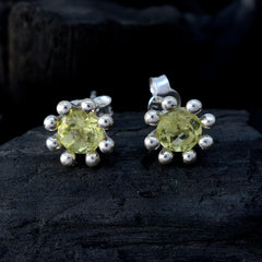 Isabella Yellow Elegant Solitaire Stud Earring