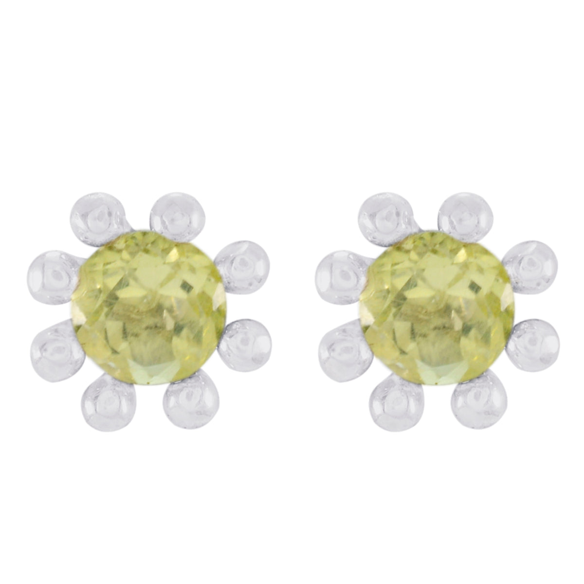 Isabella Yellow Elegant Solitaire Stud Earring Lemon Quartz Yellow Stud