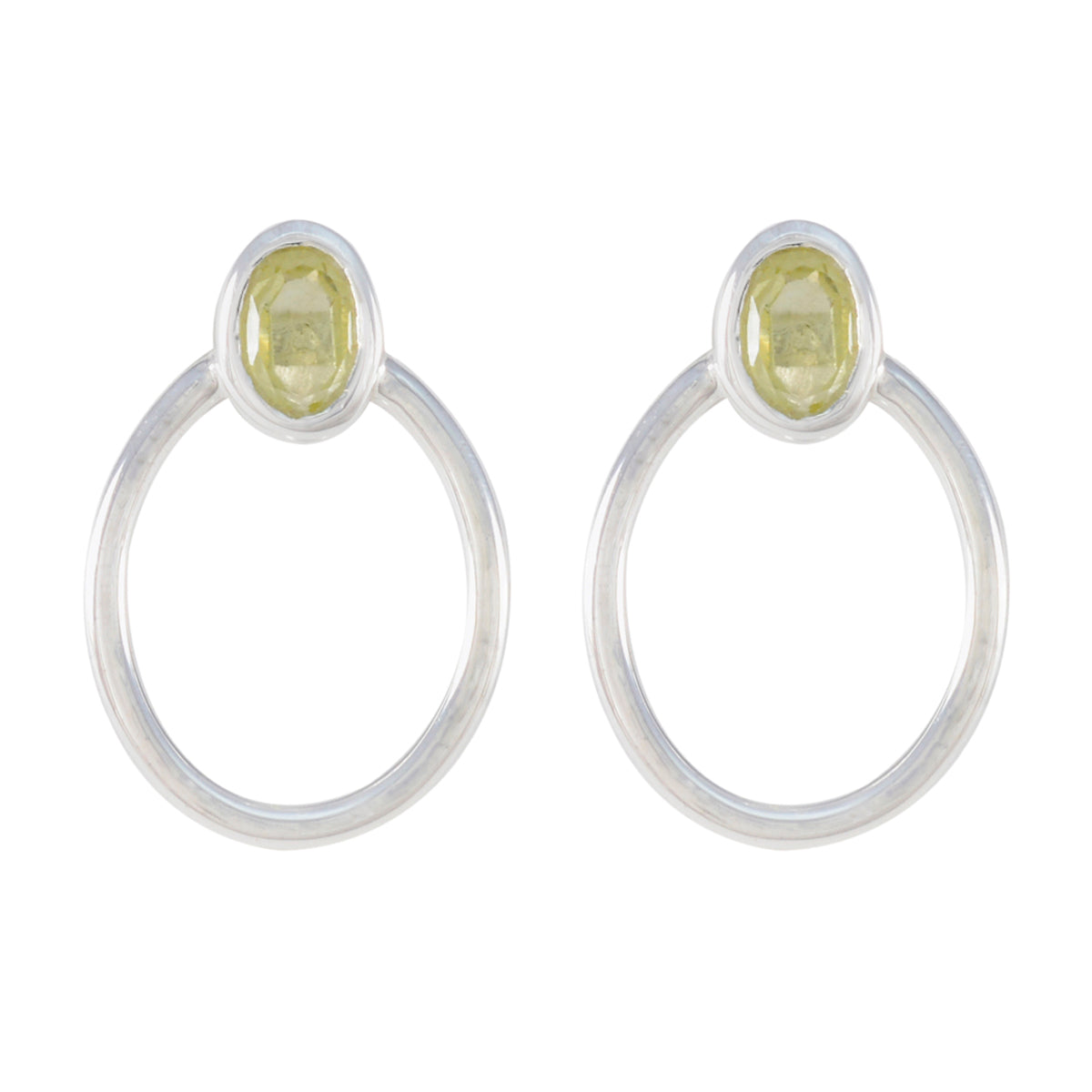 Sarah Yellow Dainty Solitaire Stud Earring Lemon Quartz Yellow Stud