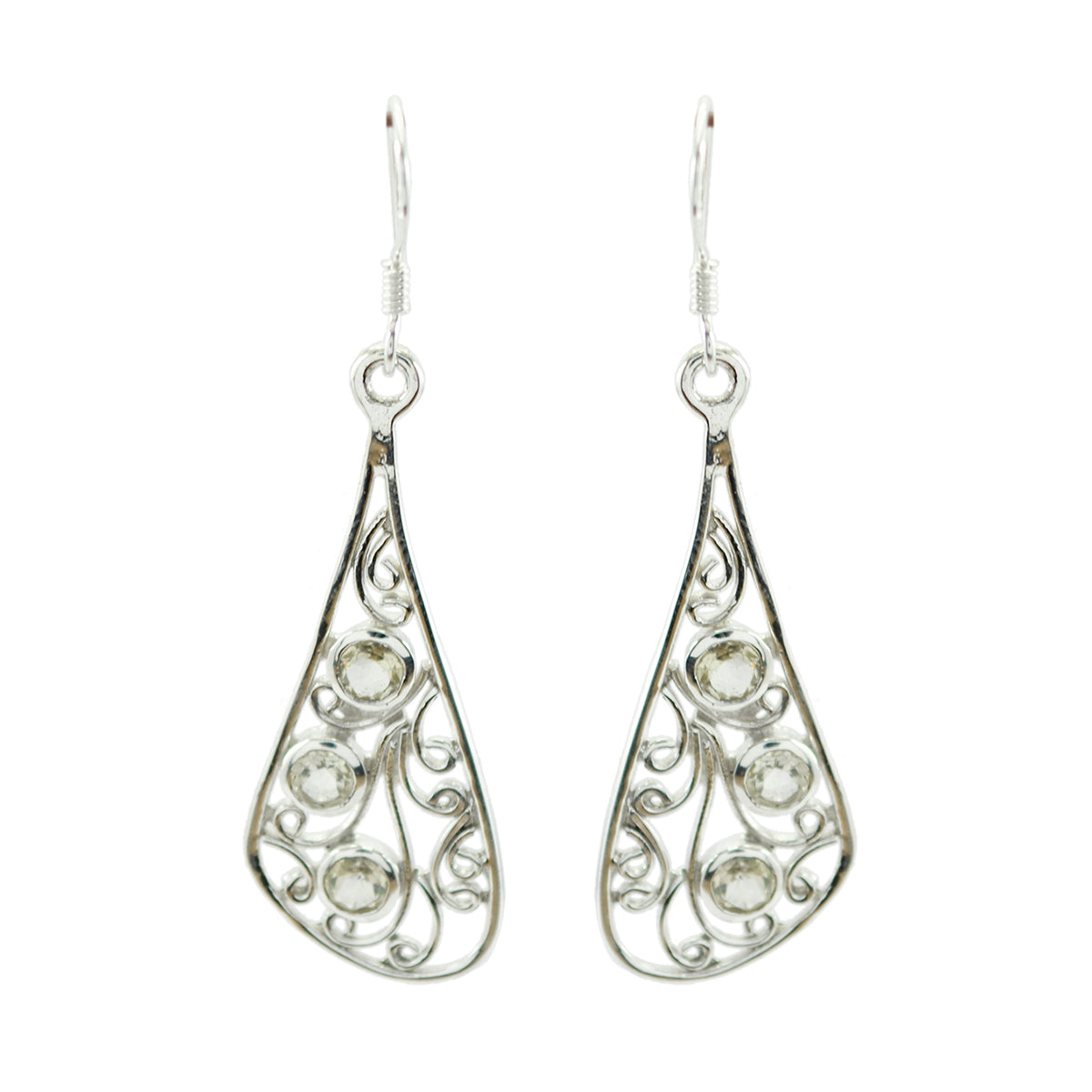 Renata Yellow Whisper thin multiple Dangle Earring Lemon Quartz Yellow Dangle