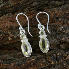 Ava Yellow Whisper thin Toi et Moi Dangle Earring