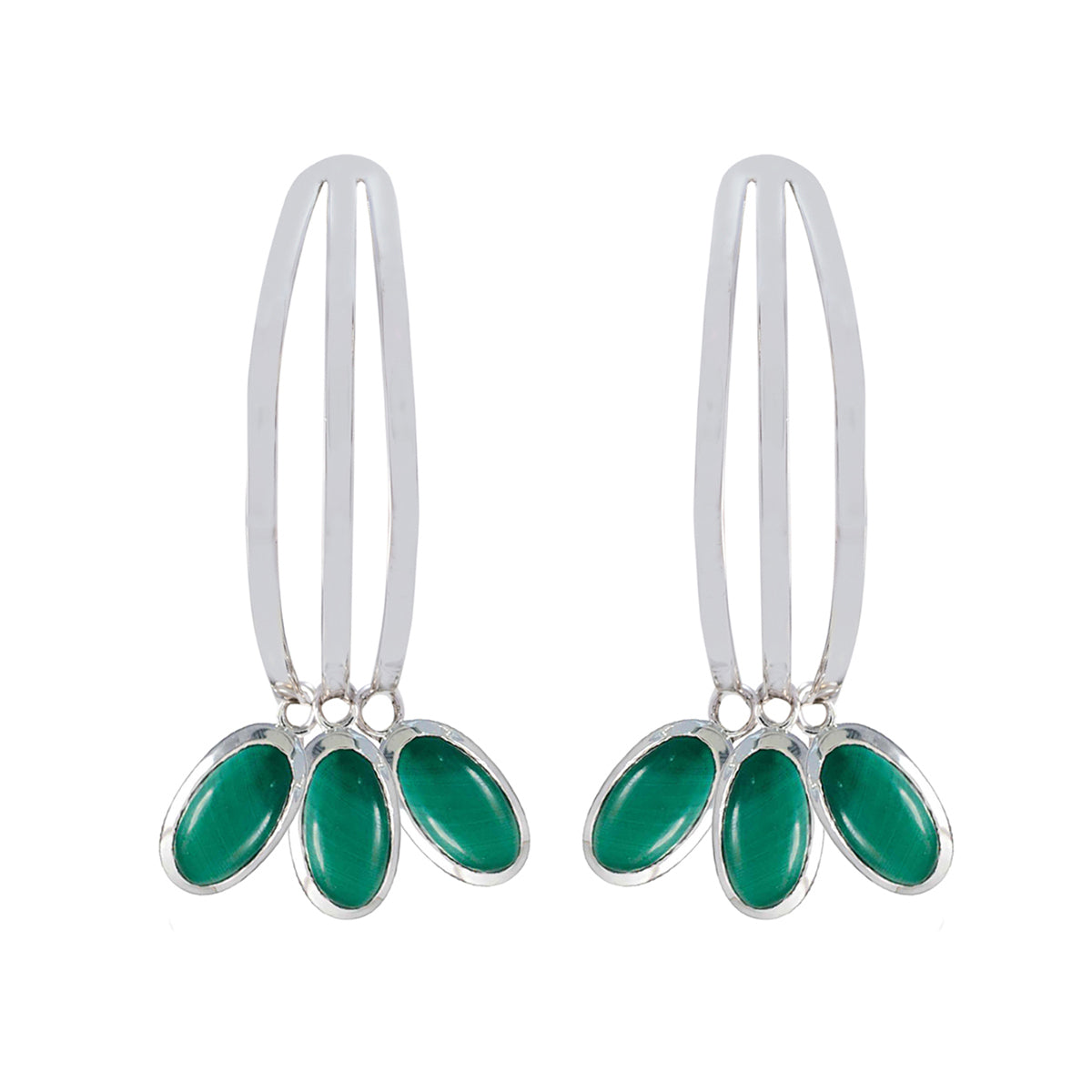 Pilar Green Statement multiple Stud Earring Malachite Green Stud