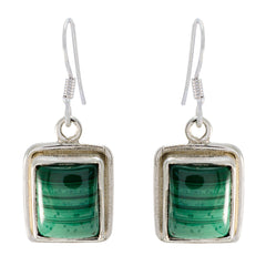 Mathilde Green Tiny Solitaire Dangle Earring Malachite Green Dangle