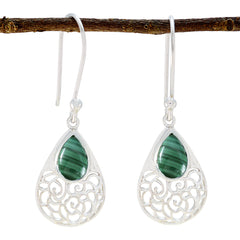 Mila Green Featherlight Solitaire Dangle Earring Malachite Green Dangle