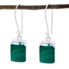 Nella Green Minimal Solitaire Dangle Earring Malachite Green Dangle