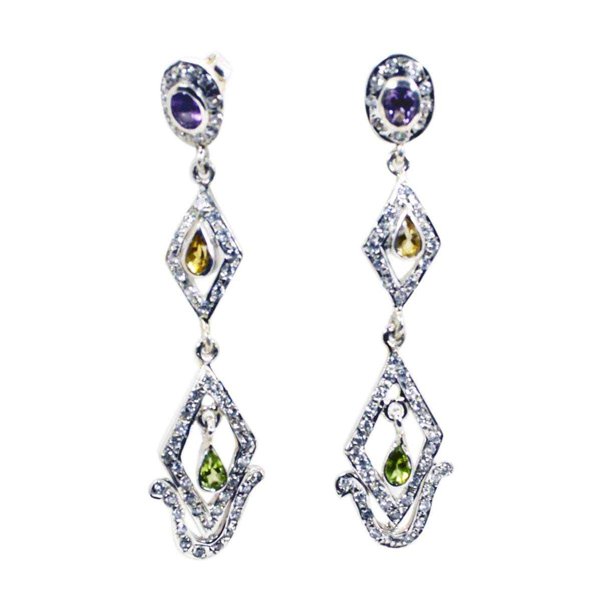 Natcha Green Classic multiple Stud Earring Malachite Green Stud