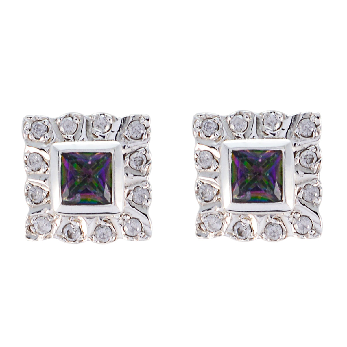 Sarah multicolor Dainty multiple Stud Earring Mystic Quartz multicolor Stud