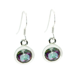 Carla multicolor Delicate Solitaire Dangle Earring Mystic Quartz multicolor Dangle