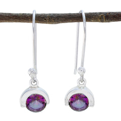 Amelia multicolor Dainty Solitaire Dangle Earring Mystic Quartz multicolor Dangle