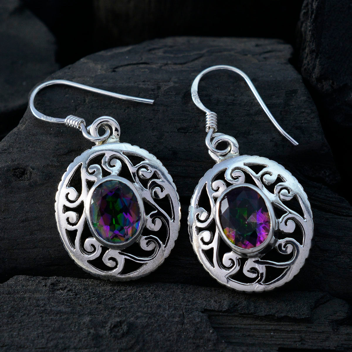 Ella multicolor Classic Solitaire Dangle Earring