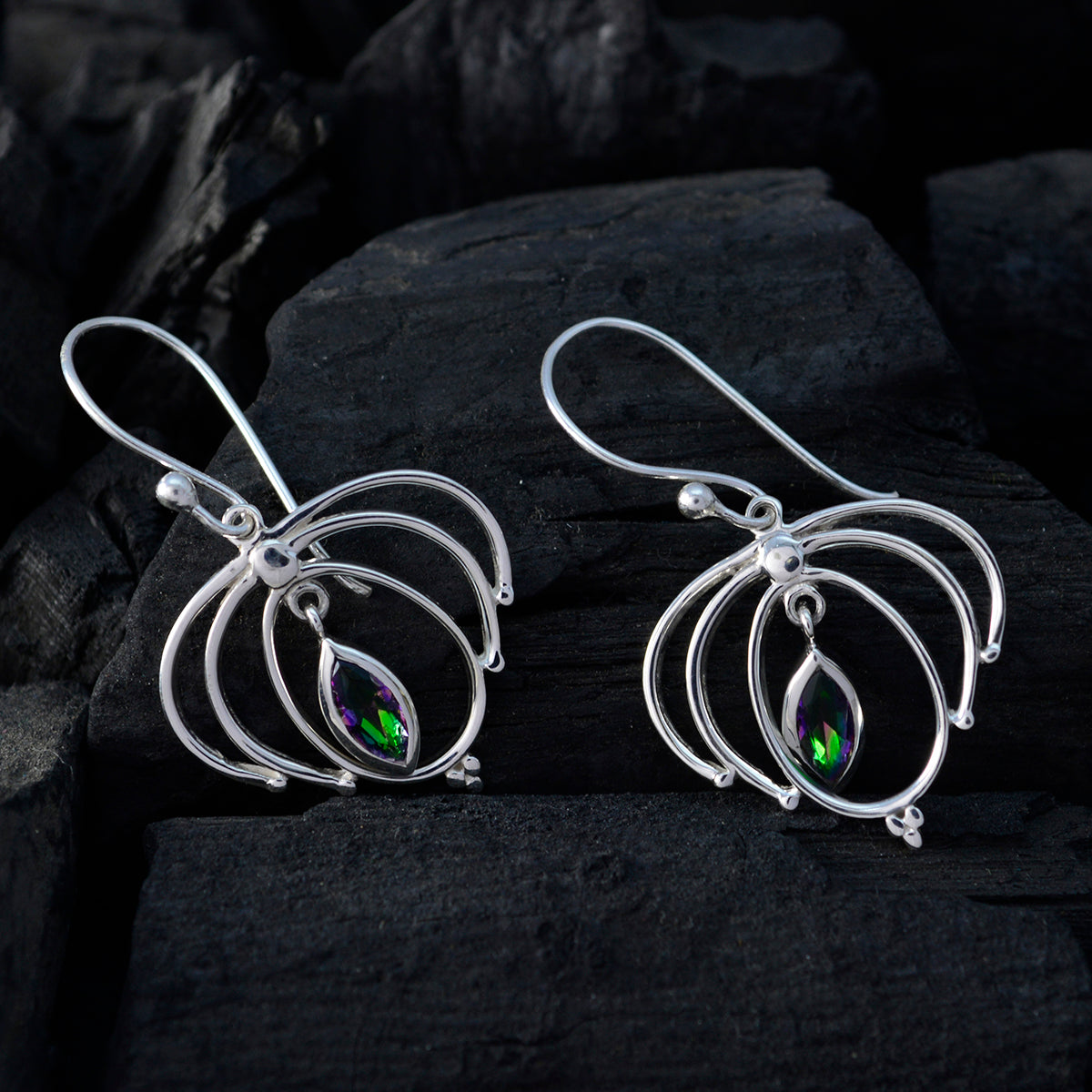 Carolina multicolor Featherlight Solitaire Dangle Earring