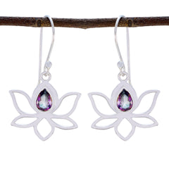 Clara multicolor Dainty Solitaire Dangle Earring Mystic Quartz multicolor Dangle