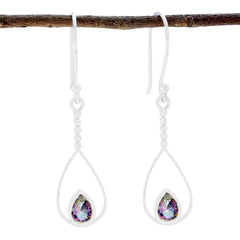 Daniela multicolor Dainty Solitaire Dangle Earring Mystic Quartz multicolor Dangle