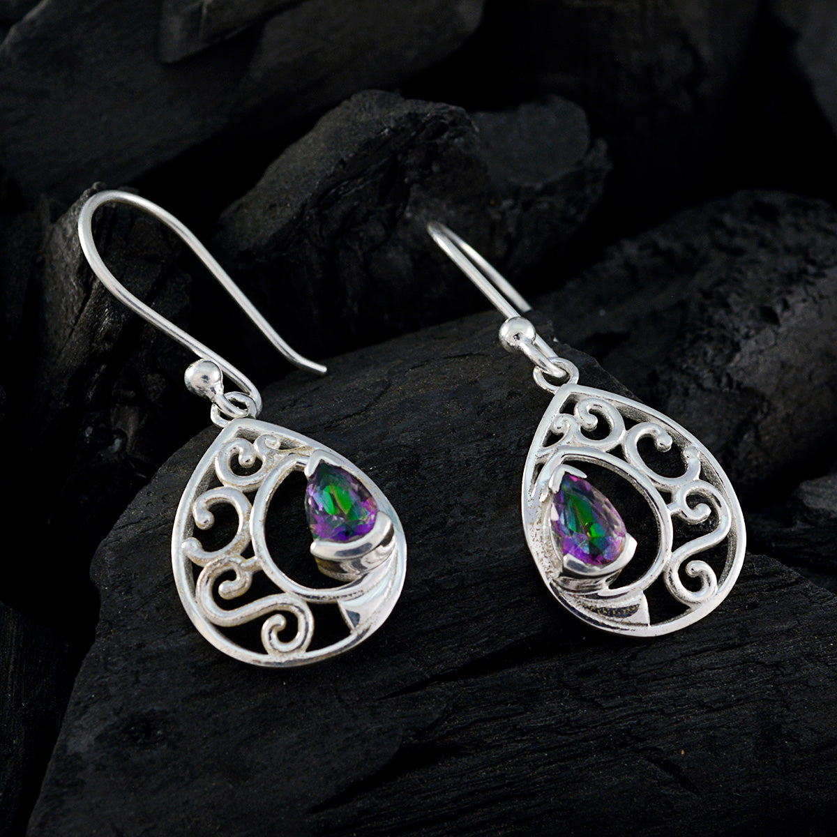 Elena multicolor Slim Solitaire Dangle Earring