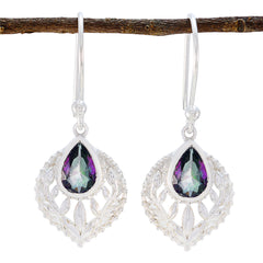 Florencia multicolor Tiny Solitaire Dangle Earring Mystic Quartz multicolor Dangle