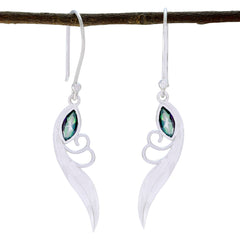 Gabriela multicolor Dainty Solitaire Dangle Earring Mystic Quartz multicolor Dangle