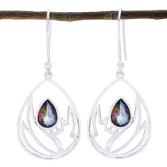 Isabella multicolor Whisper thin Solitaire Dangle Earring Mystic Quartz multicolor Dangle