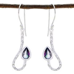 Ivana multicolor Dainty Solitaire Dangle Earring Mystic Quartz multicolor Dangle