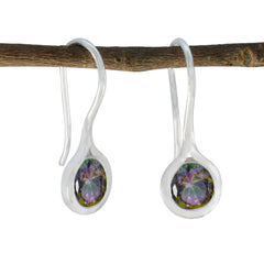 Josephine multicolor Delicate Solitaire Dangle Earring Mystic Quartz multicolor Dangle