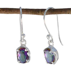 Julieta multicolor Delicate Solitaire Dangle Earring Mystic Quartz multicolor Dangle