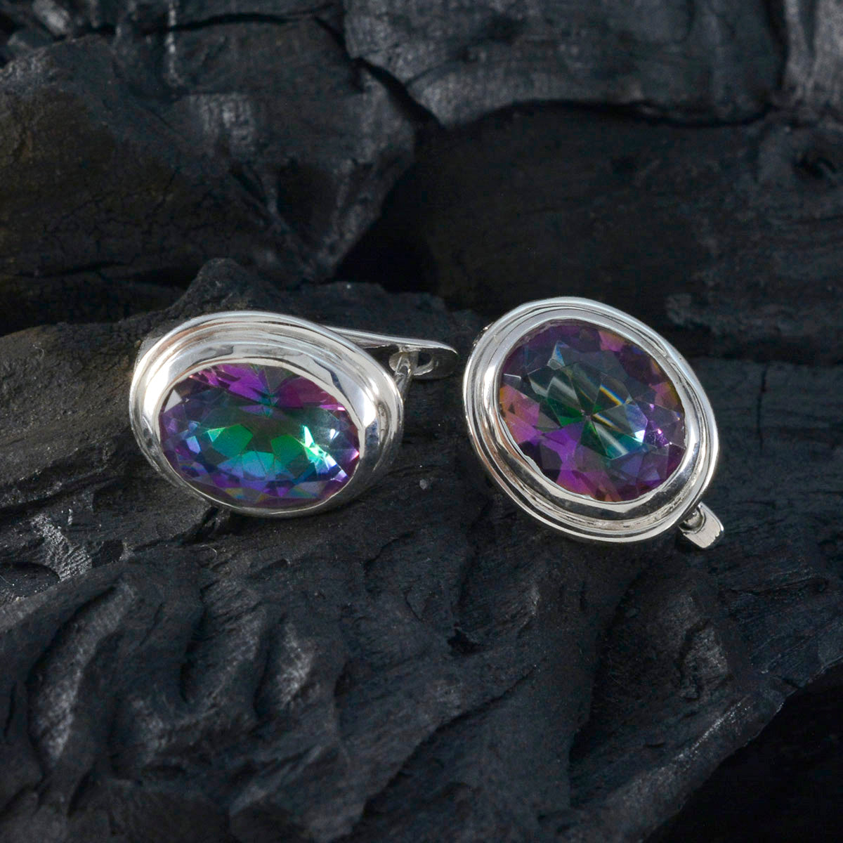 Ivana multicolor Whisper thin Solitaire Stud Earring