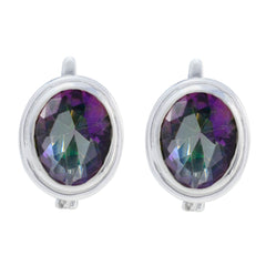 Ivana multicolor Whisper thin Solitaire Stud Earring Mystic Quartz multicolor Stud