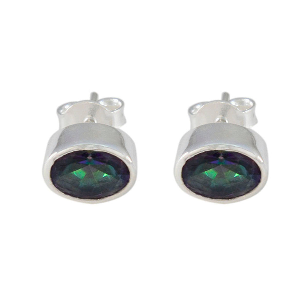 Lucia multicolor Elegant Solitaire Stud Earring Mystic Quartz multicolor Stud