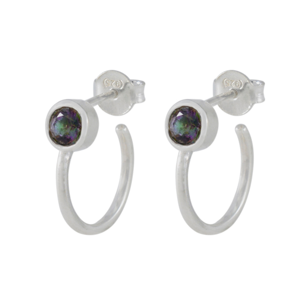Luisa multicolor Elegant Solitaire Stud Earring Mystic Quartz multicolor Stud