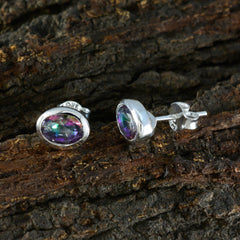 Mei multicolor Delicate Solitaire Stud Earring