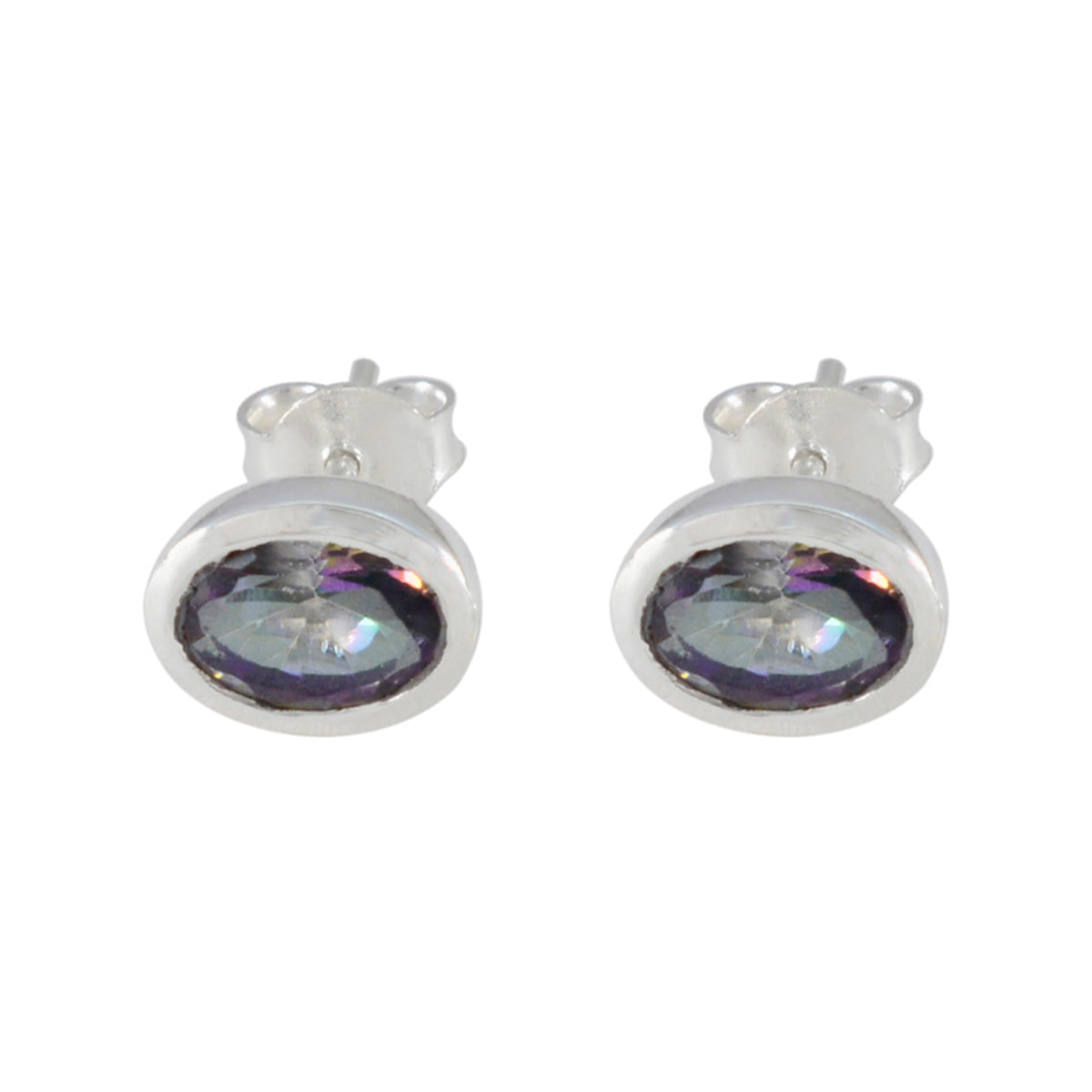Mei multicolor Delicate Solitaire Stud Earring Mystic Quartz multicolor Stud