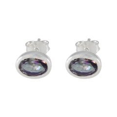 Mei multicolor Delicate Solitaire Stud Earring Mystic Quartz multicolor Stud