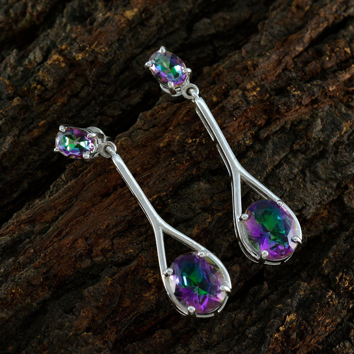Ling multicolor Minimal Toi et Moi Stud Earring
