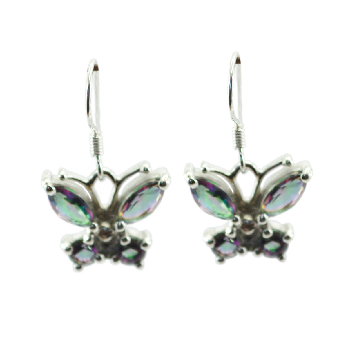 Mariana multicolor Dainty multiple Dangle Earring Mystic Quartz multicolor Dangle