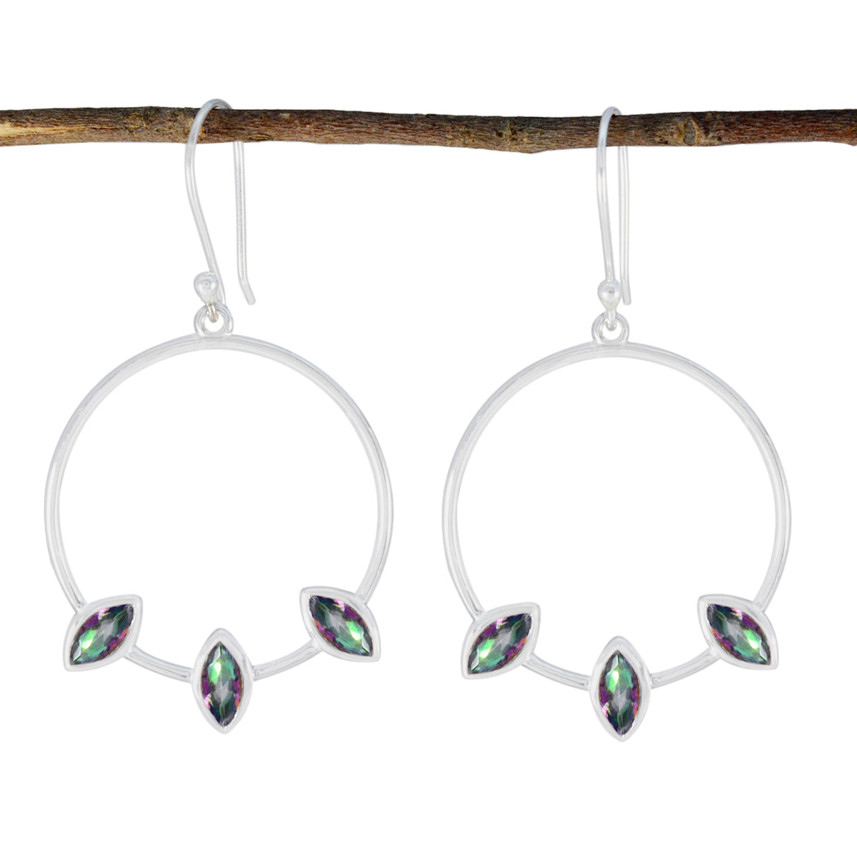 Lucia multicolor Minimal Trilogy Dangle Earring Mystic Quartz multicolor Dangle