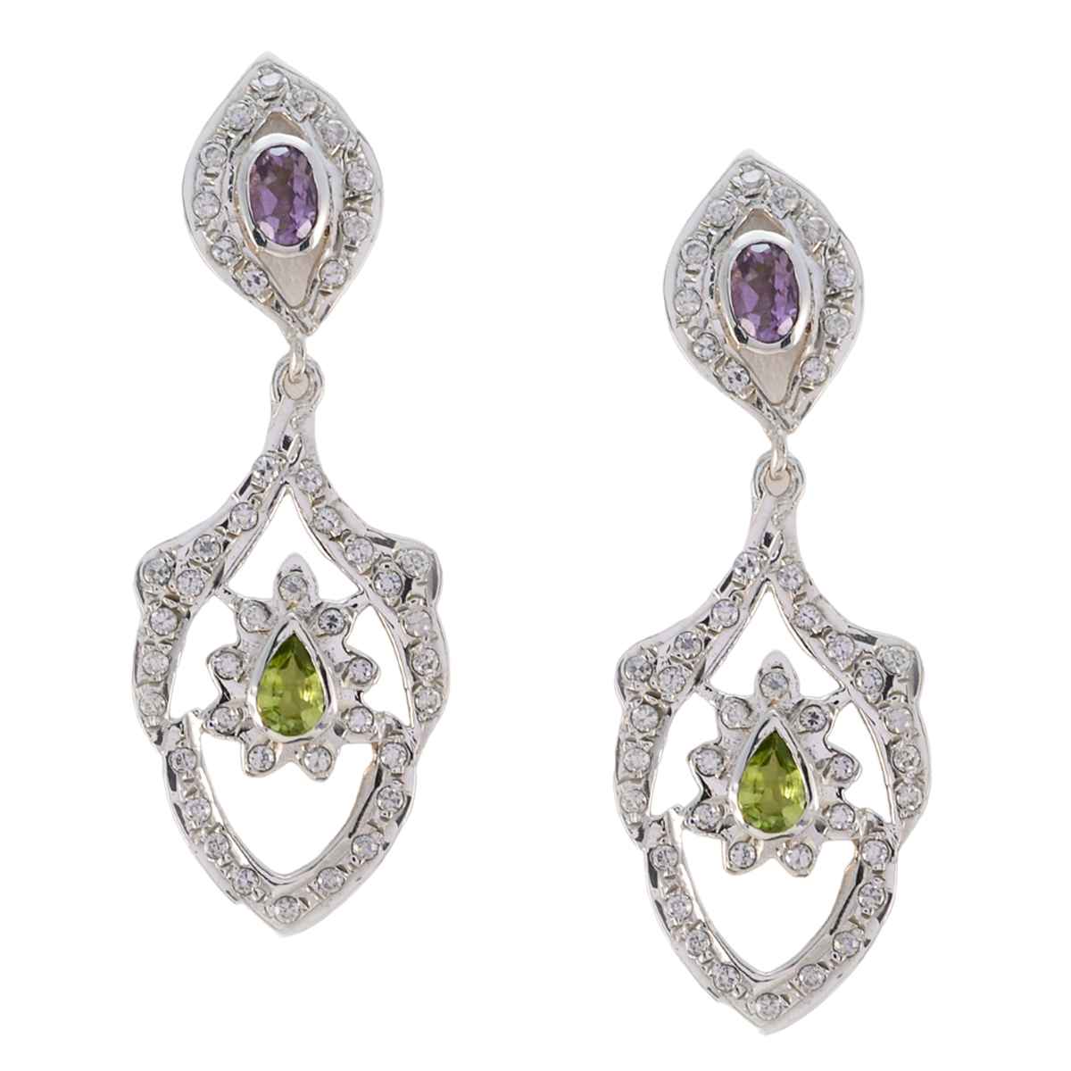 Liyana multicolor Edgy multiple Stud Earring Multi CZ multicolor Stud