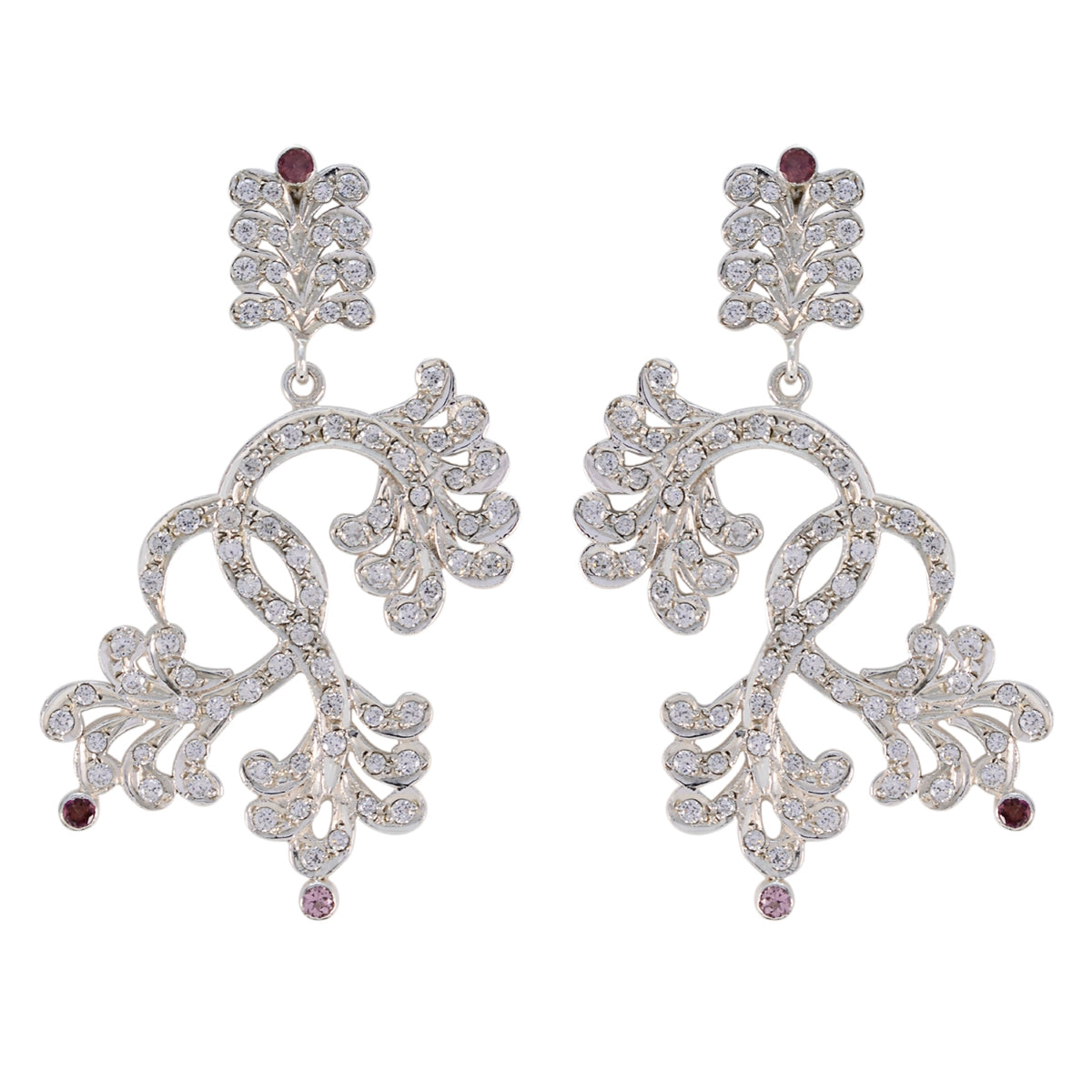 Nisa multicolor Chunky multiple Stud Earring Multi CZ multicolor Stud